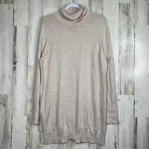 Peruvian Connection Pima Cotton Turtleneck Sweater Dress Womens Luxe Designer XL